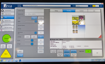 The operator can control all the functions on the W3200UV, including printing and maintenance, from the control panel on the front left corner.